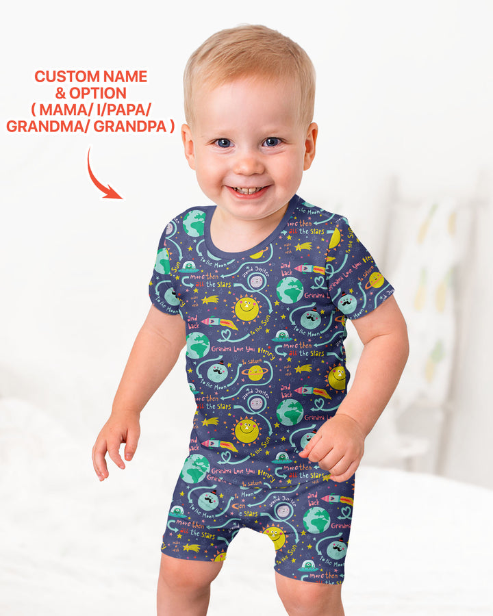 Schlafanzug-Set zweiteilig, kurze Ärmel, kurze Hose, Bambus
