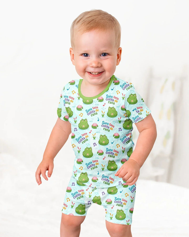 Schlafanzug-Set zweiteilig, kurze Ärmel, kurze Hose, Bambus