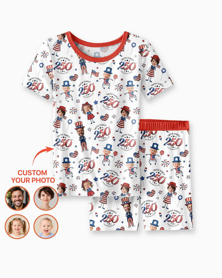 Zweiteiliges Pyjama-Set mit kurzen Ärmeln und Shorts im Sommer-Design