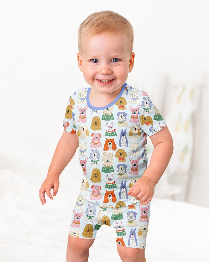 Schlafanzug-Set zweiteilig, kurze Ärmel, kurze Hose, Bambus