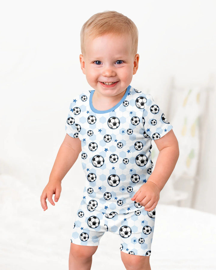 Schlafanzug-Set zweiteilig, kurze Ärmel, kurze Hose, Bambus