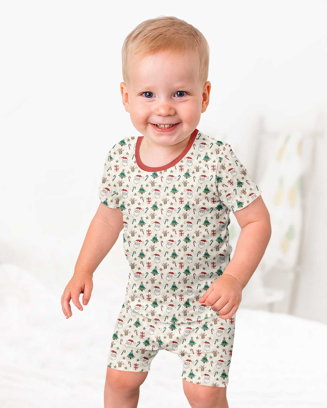 Schlafanzug-Set zweiteilig, kurze Ärmel, kurze Hose, Bambus