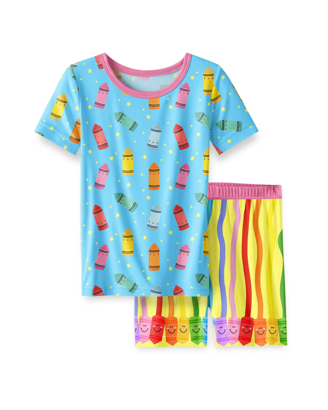 Schlafanzug-Set zweiteilig, kurze Ärmel, kurze Hose, Bambus