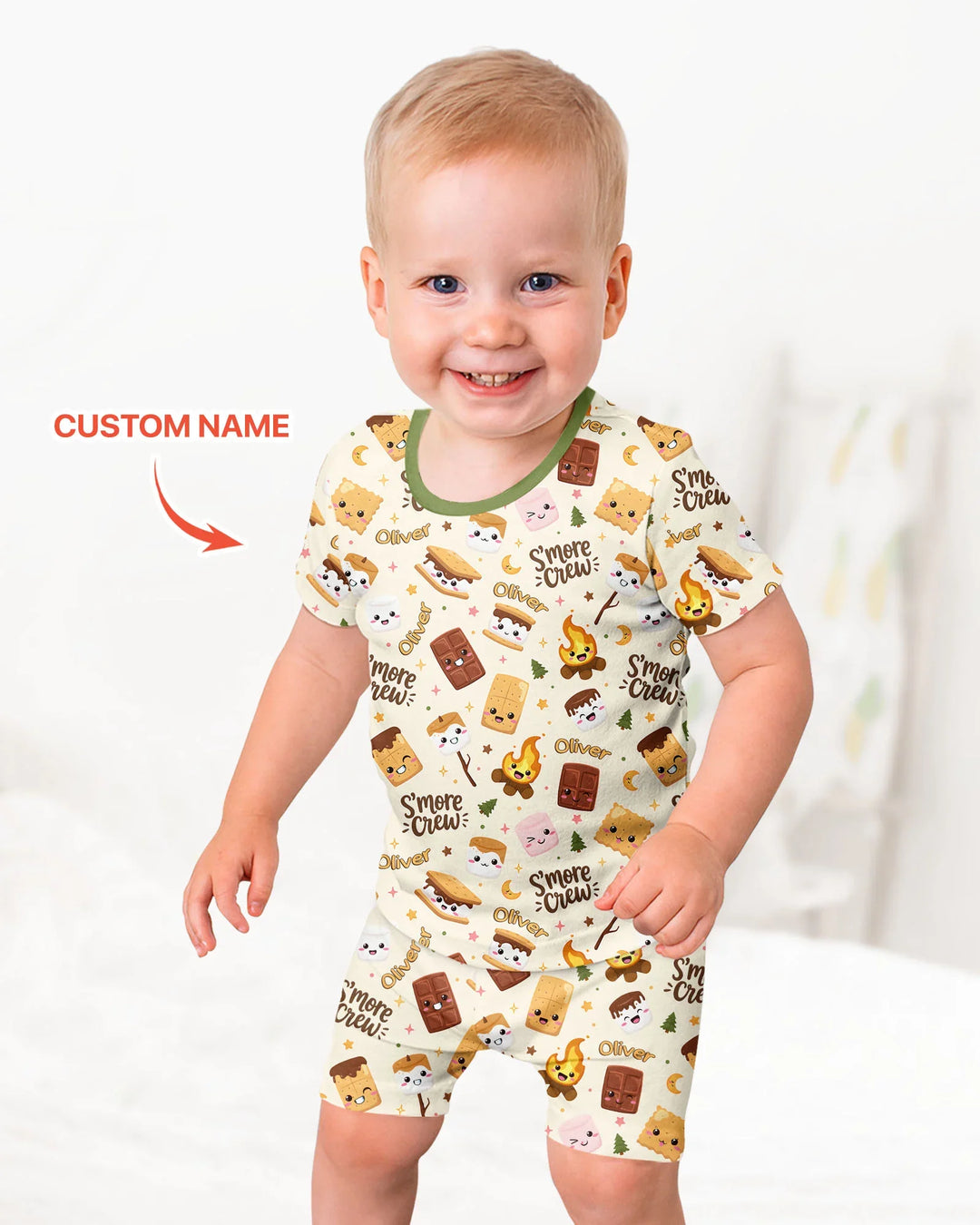 Schlafanzug-Set zweiteilig, kurze Ärmel, kurze Hose, Bambus