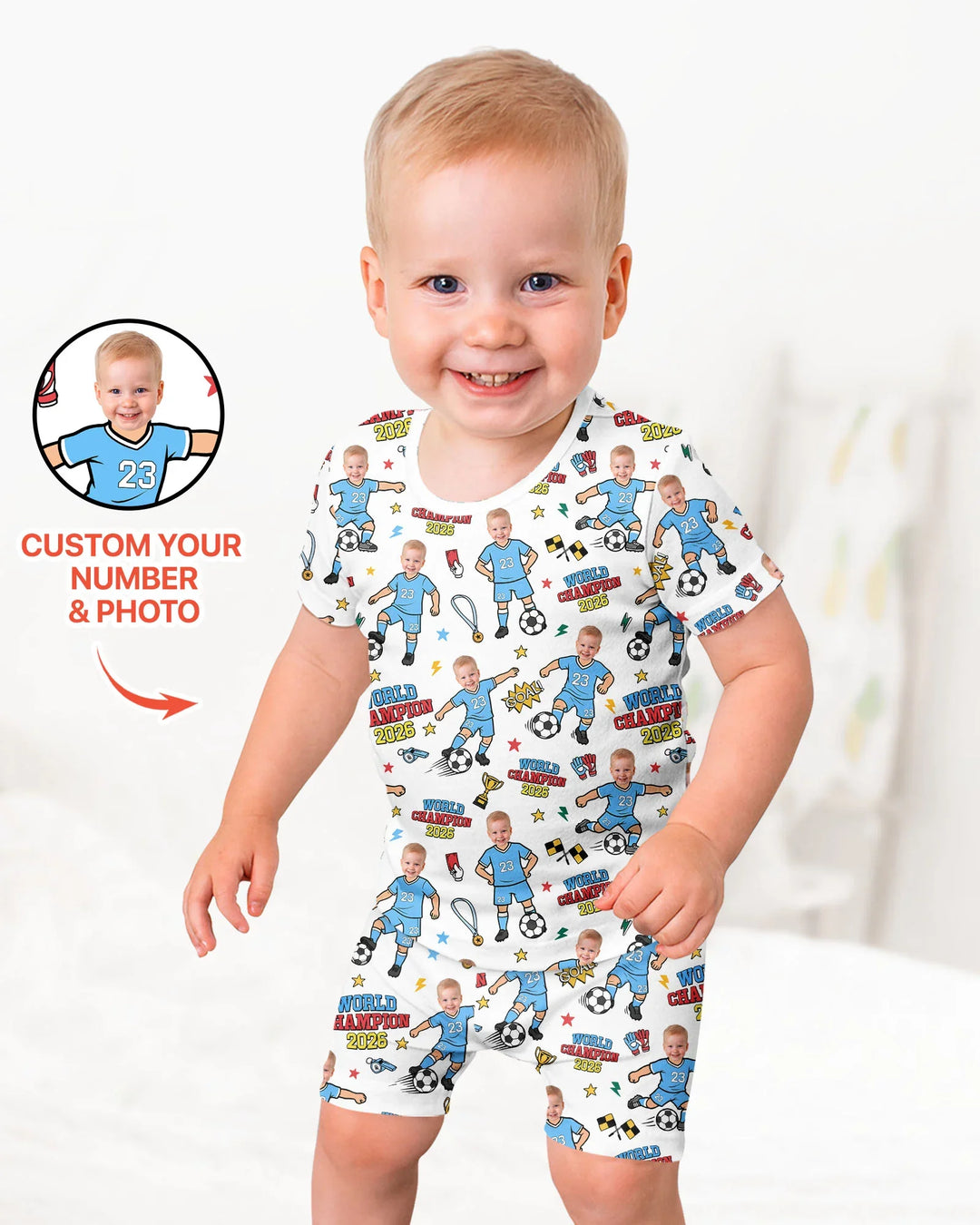 Zweiteiliges Pyjama-Set mit kurzen Ärmeln und Shorts im Sommer-Design