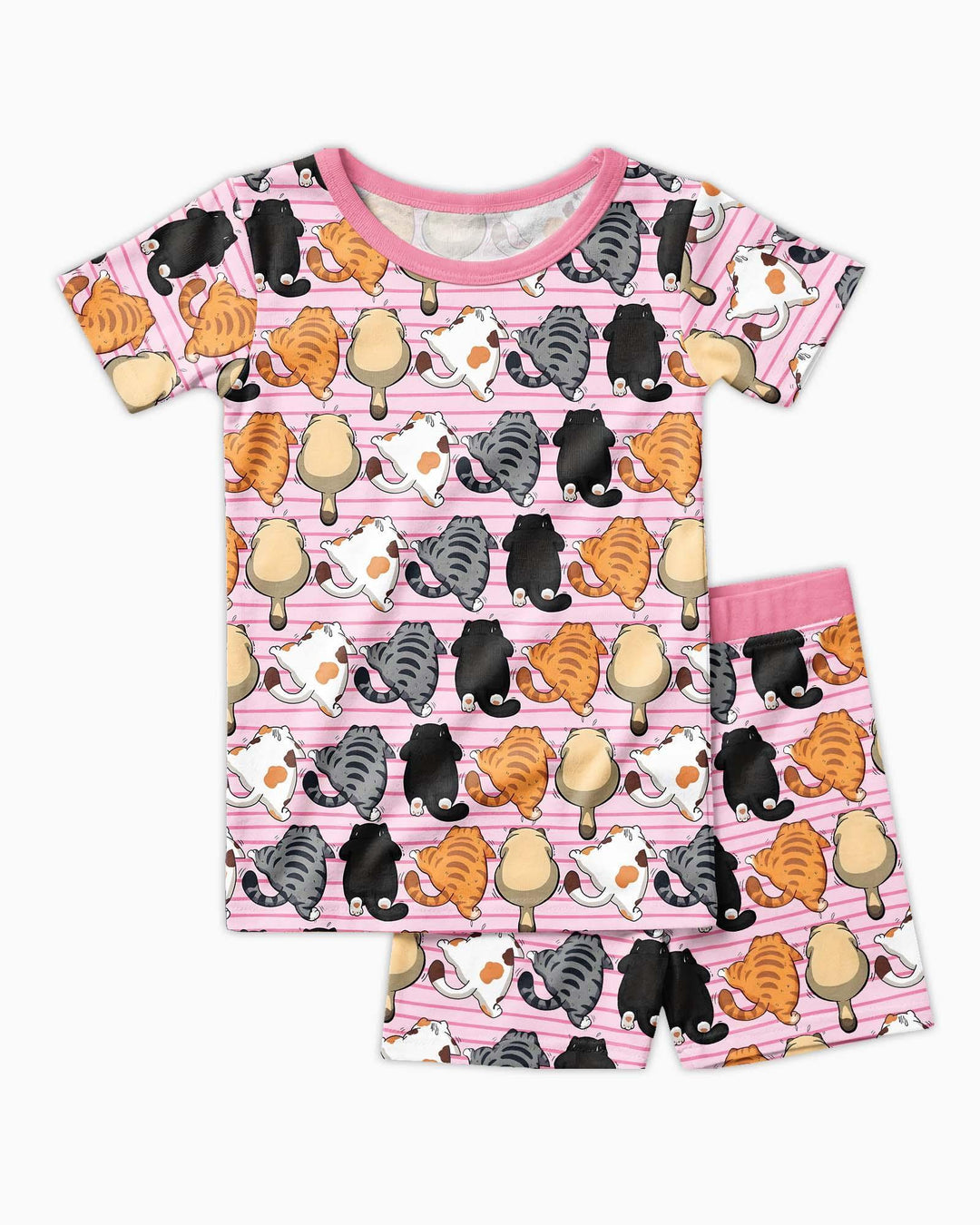 Template Zweiteiliges Pyjama-Set mit kurzen Ärmeln und Shorts