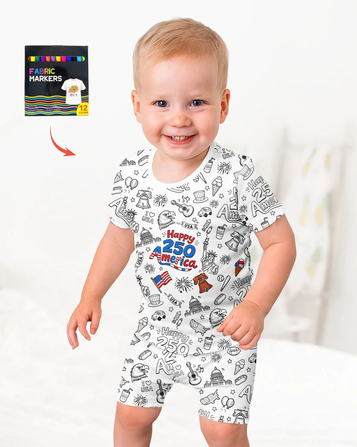 Schlafanzug-Set zweiteilig, kurze Ärmel, kurze Hose, Bambus