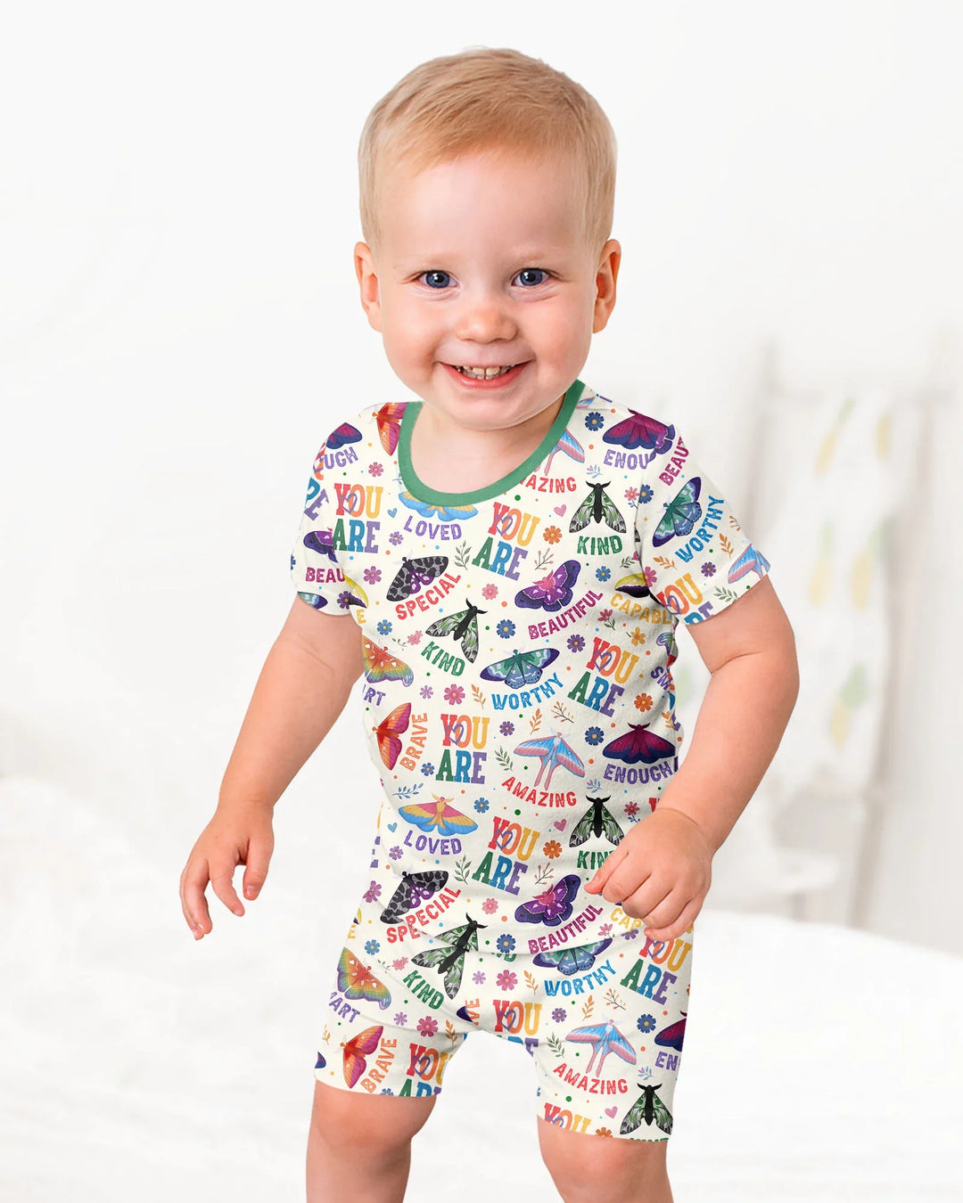 Schlafanzug-Set zweiteilig, kurze Ärmel, kurze Hose, Bambus