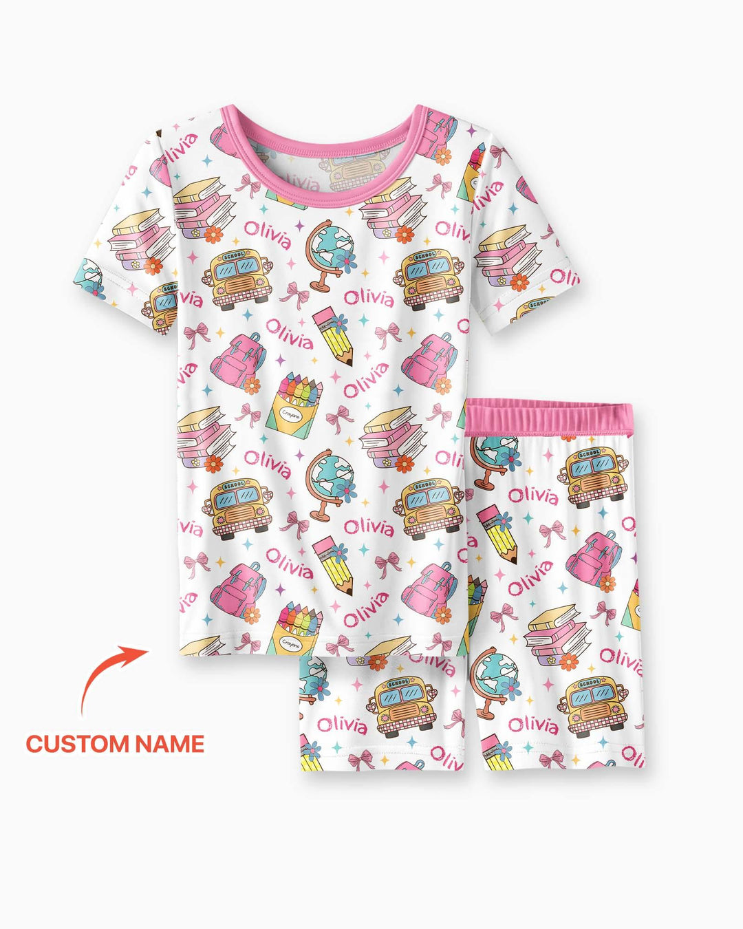Zweiteiliges Pyjama-Set mit kurzen Ärmeln und Shorts im Sommer-Design