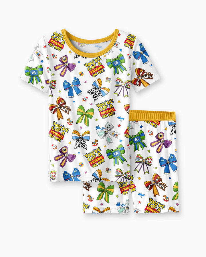 Schlafanzug-Set zweiteilig, kurze Ärmel, kurze Hose, Bambus