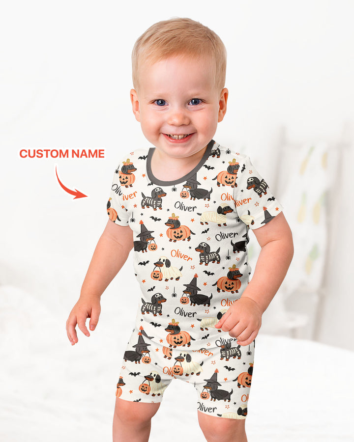 Schlafanzug-Set zweiteilig, kurze Ärmel, kurze Hose, Bambus
