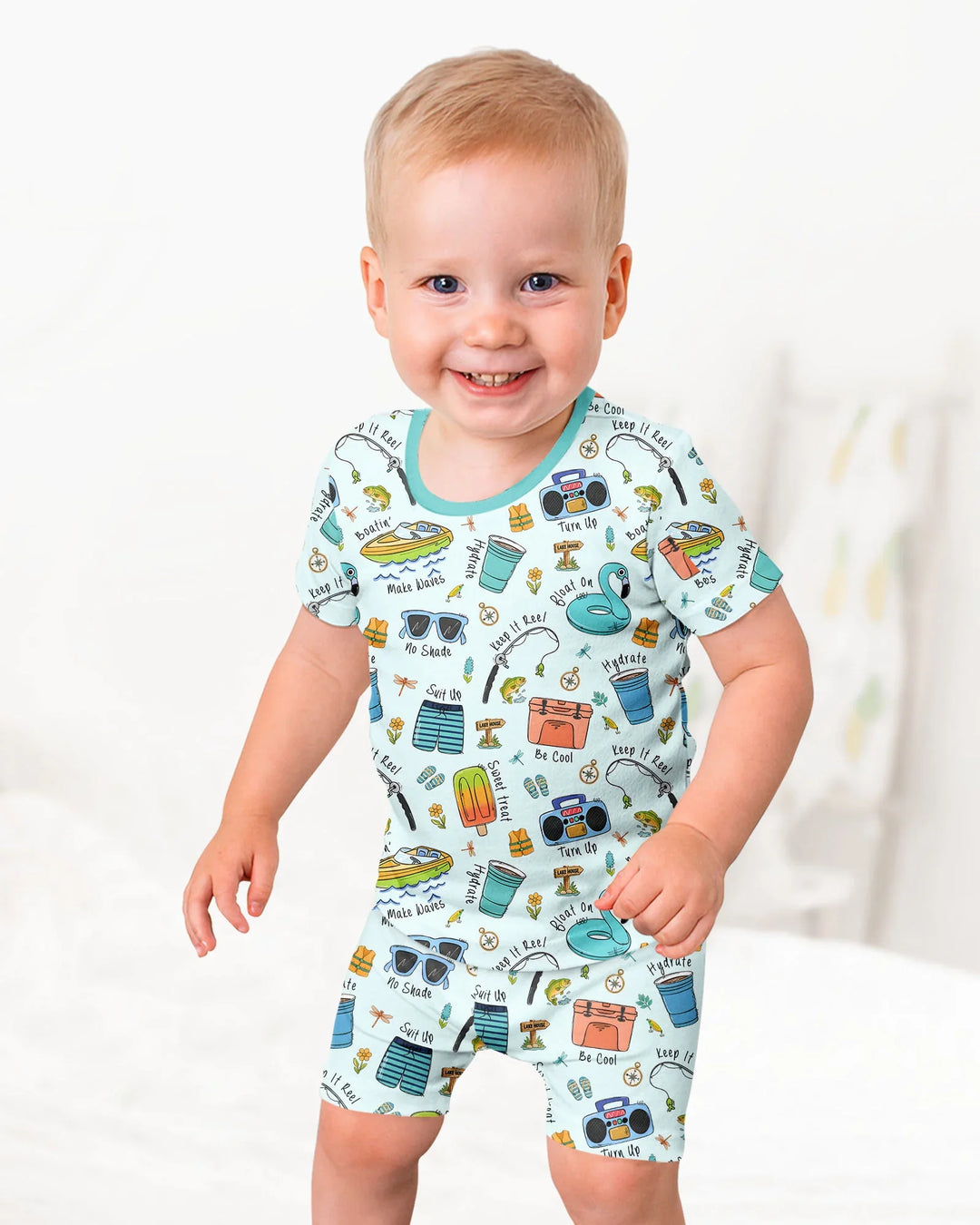 Lake Days Bamboo Two Piece Short Sleeve Shorts Pajama Set