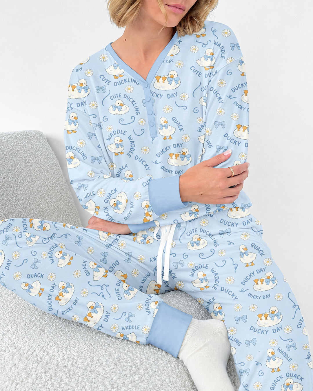 Happy Ducky Day Bamboo Women Pajama Set