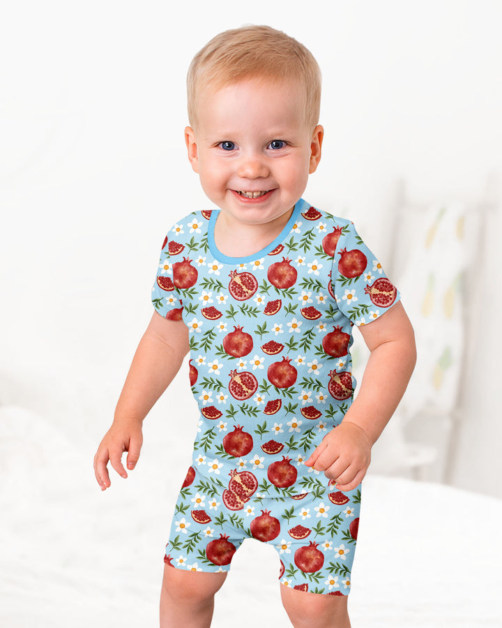 Pomegranate Garden Joy Family Matching Bamboo Two Piece Short Sleeve Shorts Pajama Set