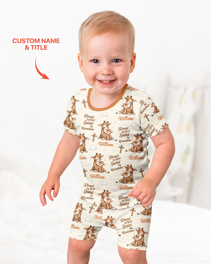 Schlafanzug-Set zweiteilig, kurze Ärmel, kurze Hose, Bambus