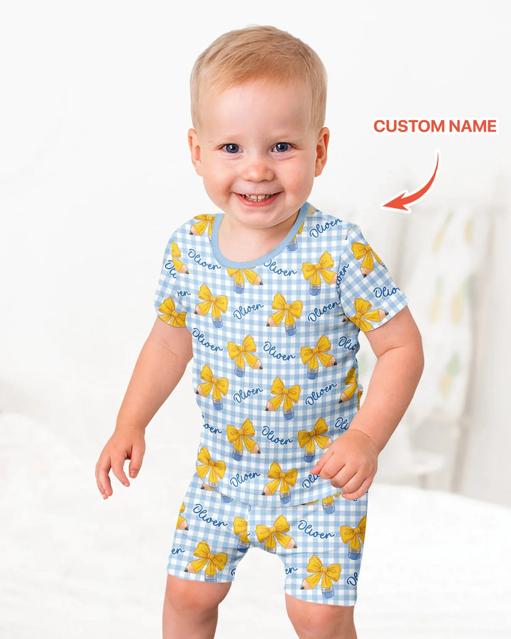 Schlafanzug-Set zweiteilig, kurze Ärmel, kurze Hose, Bambus