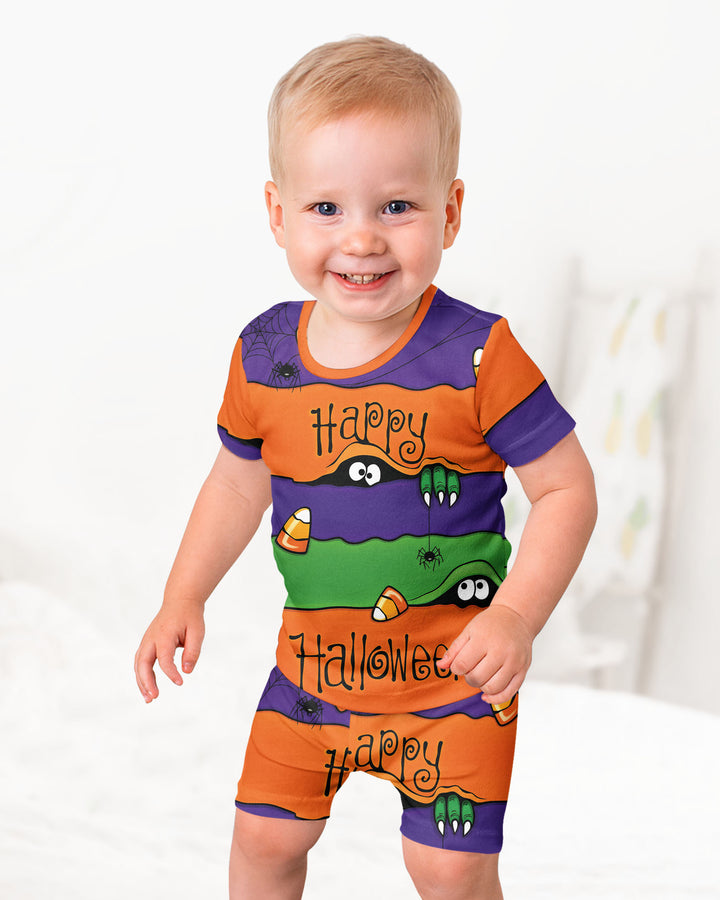 Happy Halloween Bamboo Two Piece Short Sleeve Shorts Pajama Set