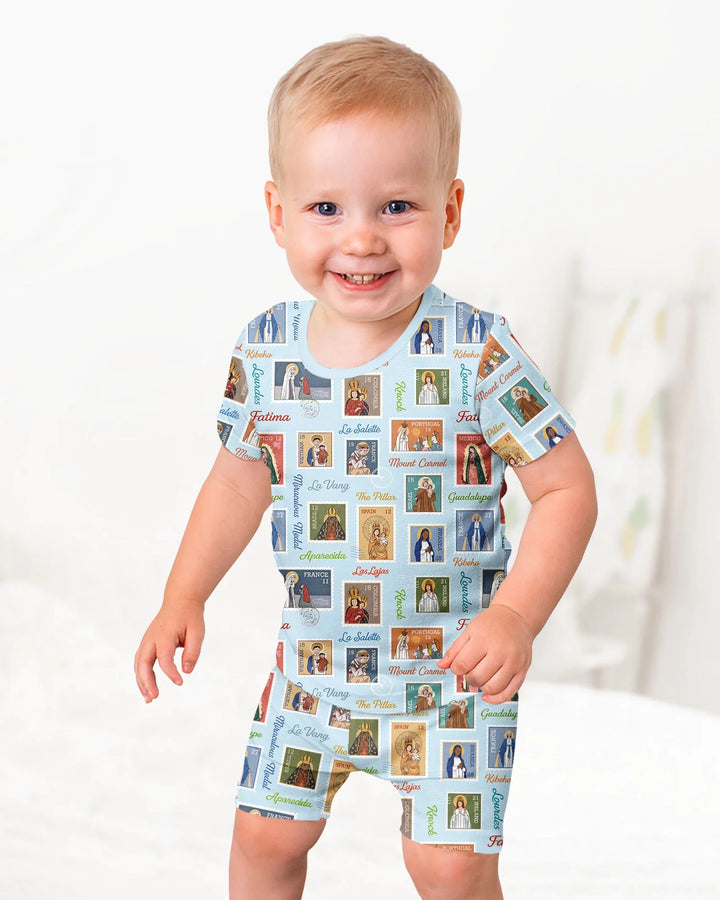 Schlafanzug-Set zweiteilig, kurze Ärmel, kurze Hose, Bambus