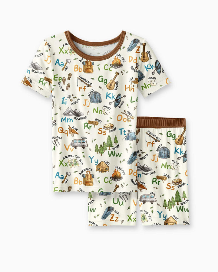 Schlafanzug-Set zweiteilig, kurze Ärmel, kurze Hose, Bambus