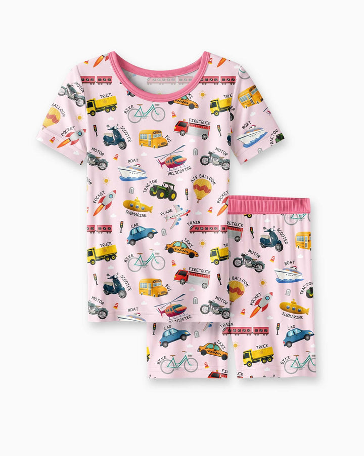 Schlafanzug-Set zweiteilig, kurze Ärmel, kurze Hose, Bambus