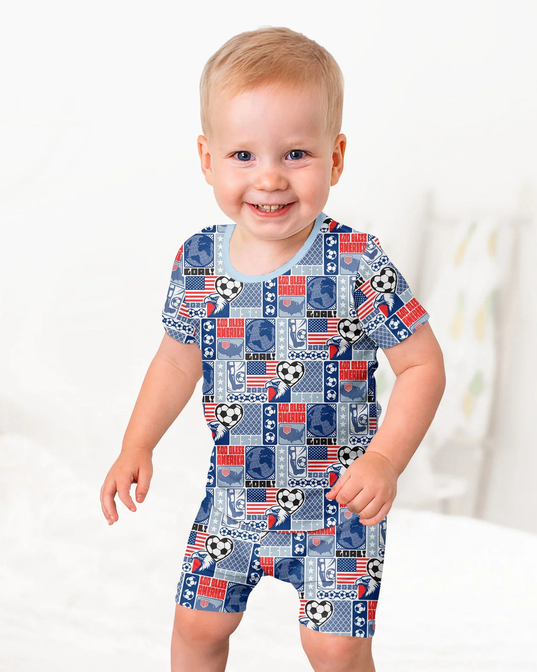 Schlafanzug-Set zweiteilig, kurze Ärmel, kurze Hose, Bambus