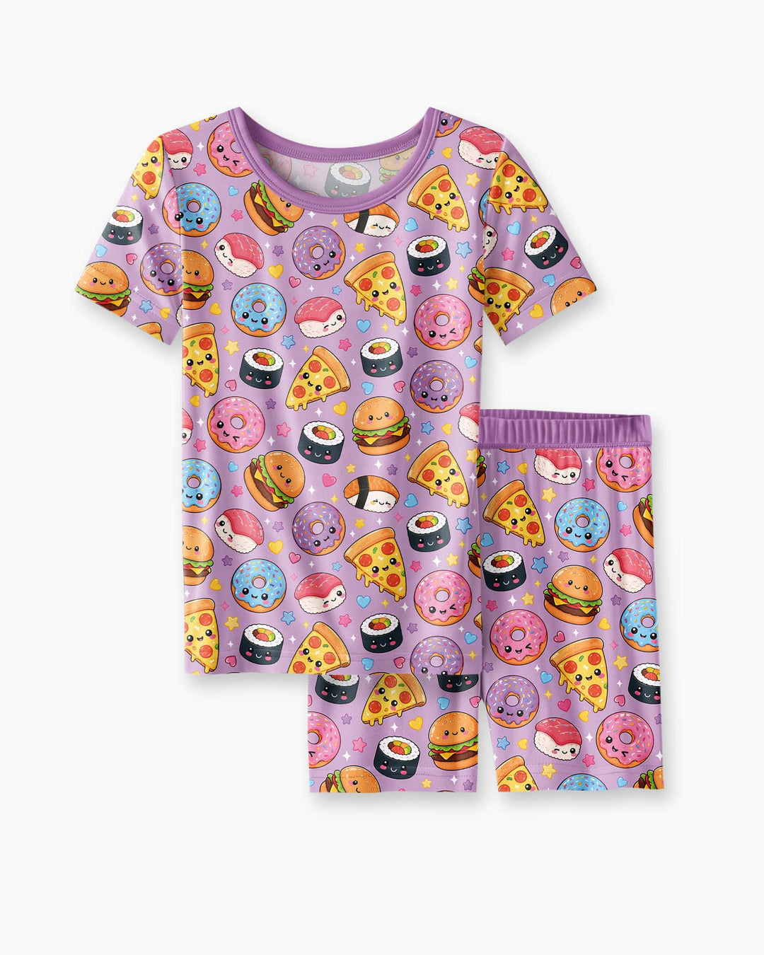 Schlafanzug-Set zweiteilig, kurze Ärmel, kurze Hose, Bambus