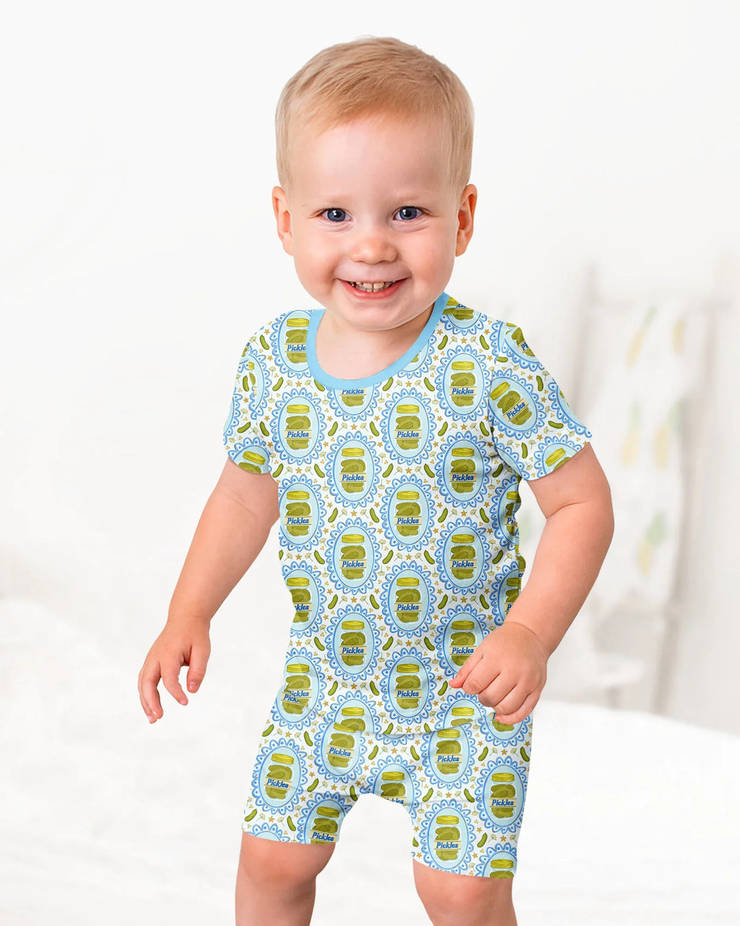Schlafanzug-Set zweiteilig, kurze Ärmel, kurze Hose, Bambus