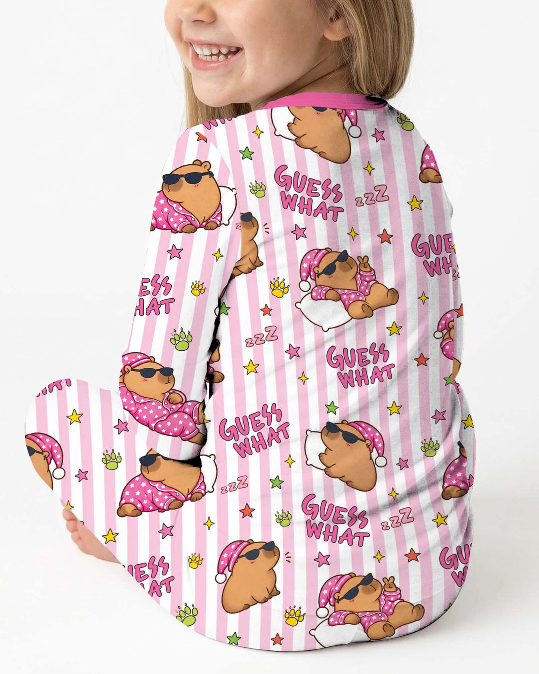 Sleepy Capybara Bamboo Two Piece Long Sleeve Pajama Set