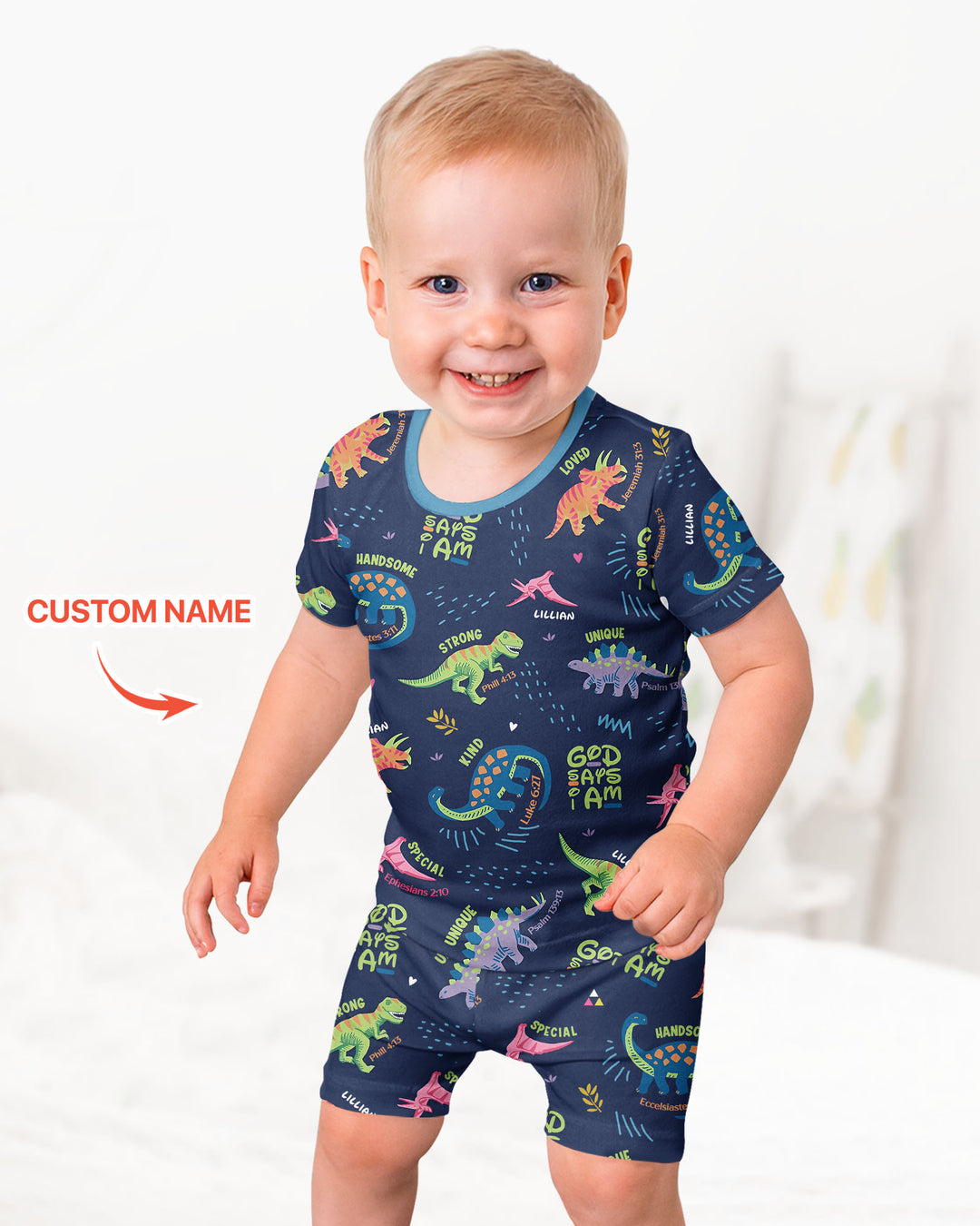 Zweiteiliges Pyjama-Set mit kurzen Ärmeln und Shorts im Sommer-Design