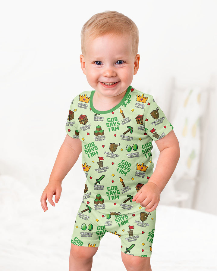 Schlafanzug-Set zweiteilig, kurze Ärmel, kurze Hose, Bambus