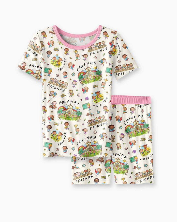 Schlafanzug-Set zweiteilig, kurze Ärmel, kurze Hose, Bambus