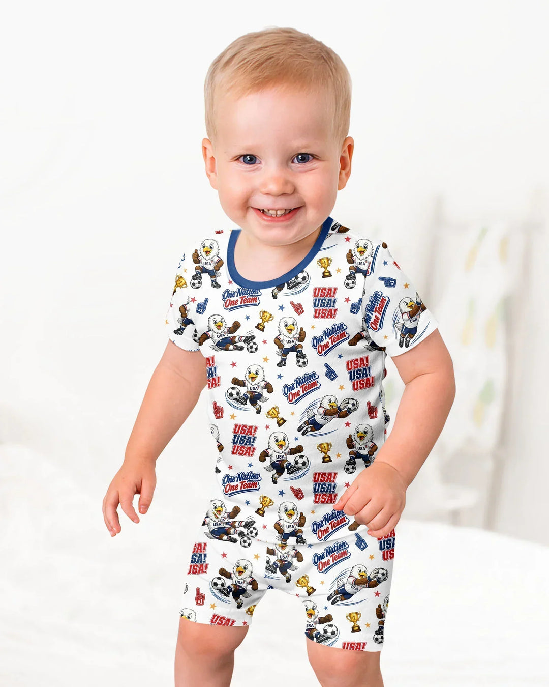 Schlafanzug-Set zweiteilig, kurze Ärmel, kurze Hose, Bambus