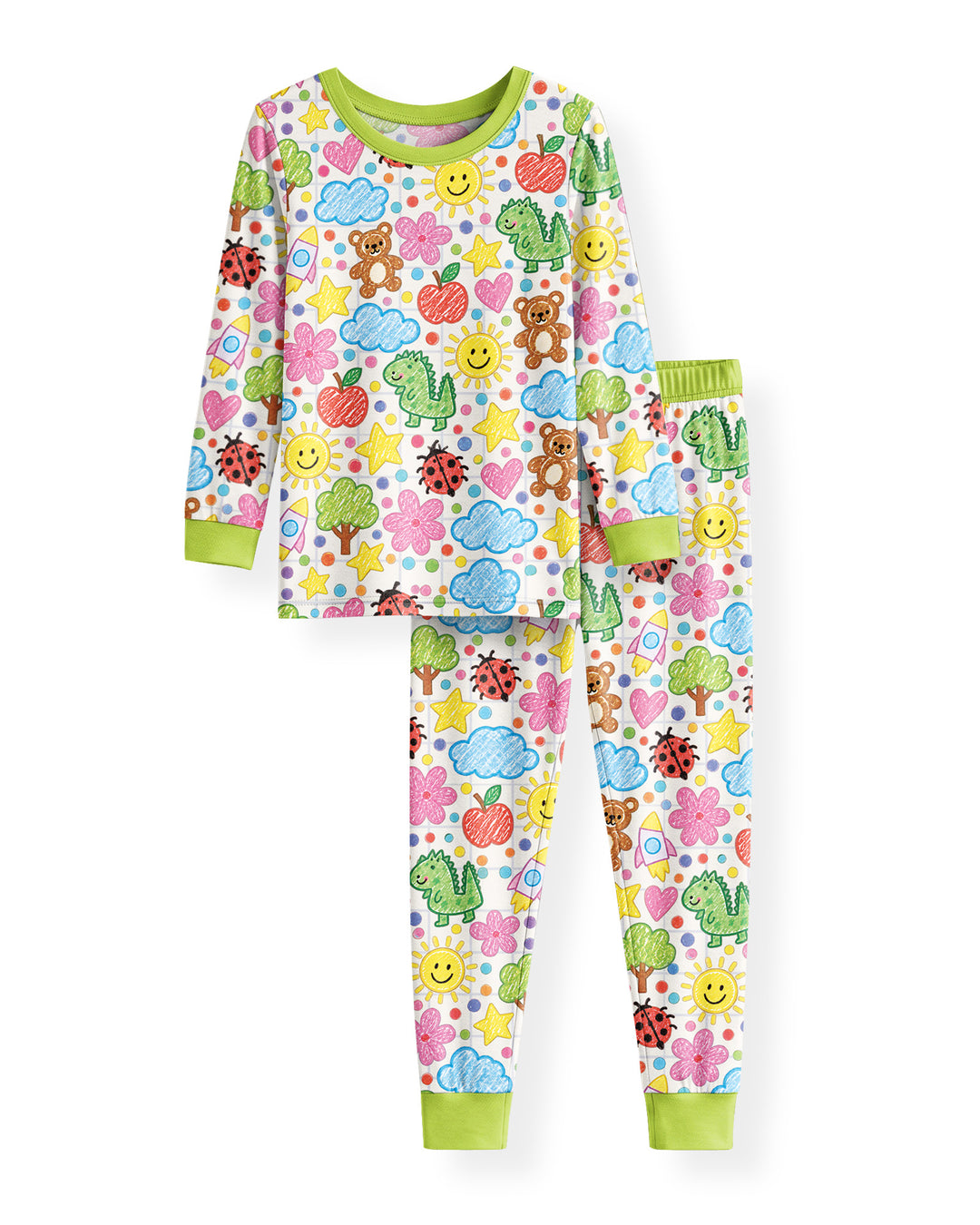 Baby Cute Draw Bamboo Two Piece Long Sleeve Pajama Set
