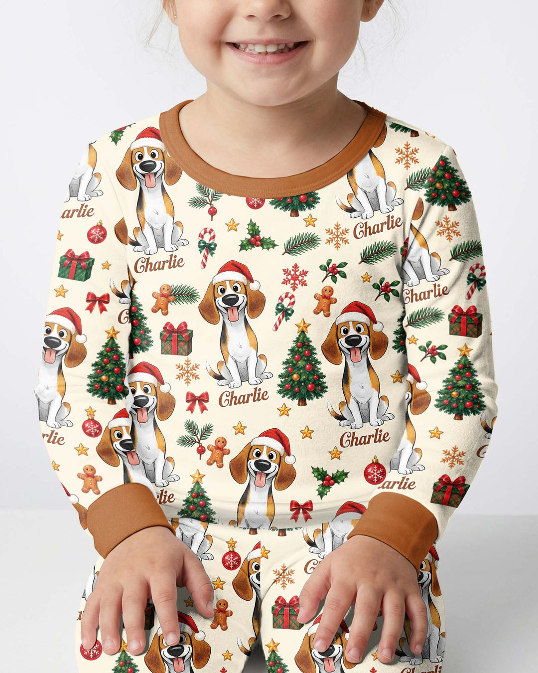 Christmas Dog Bamboo Two Piece Long Sleeve Pajama Set