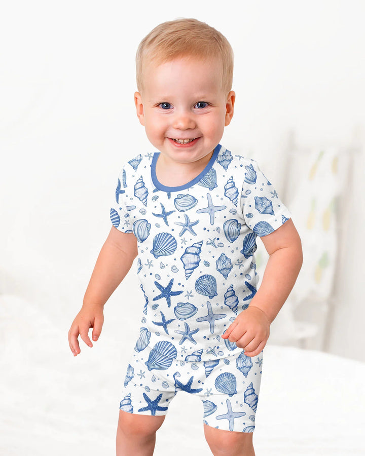 Template Zweiteiliges Pyjama-Set mit kurzen Ärmeln und Shorts