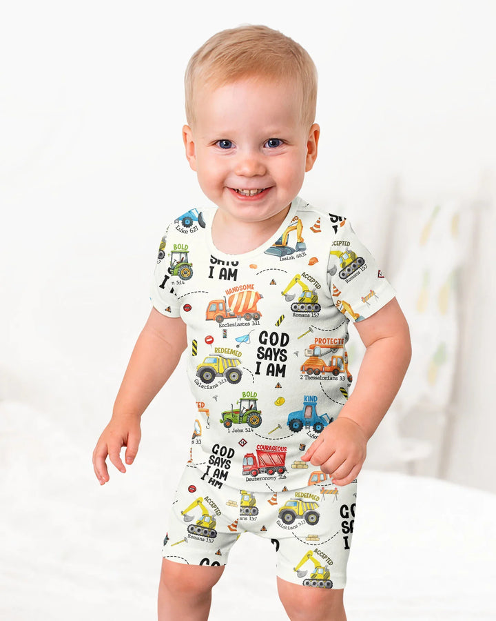 Zweiteiliges Pyjama-Set mit kurzen Ärmeln und Shorts im Sommer-Design