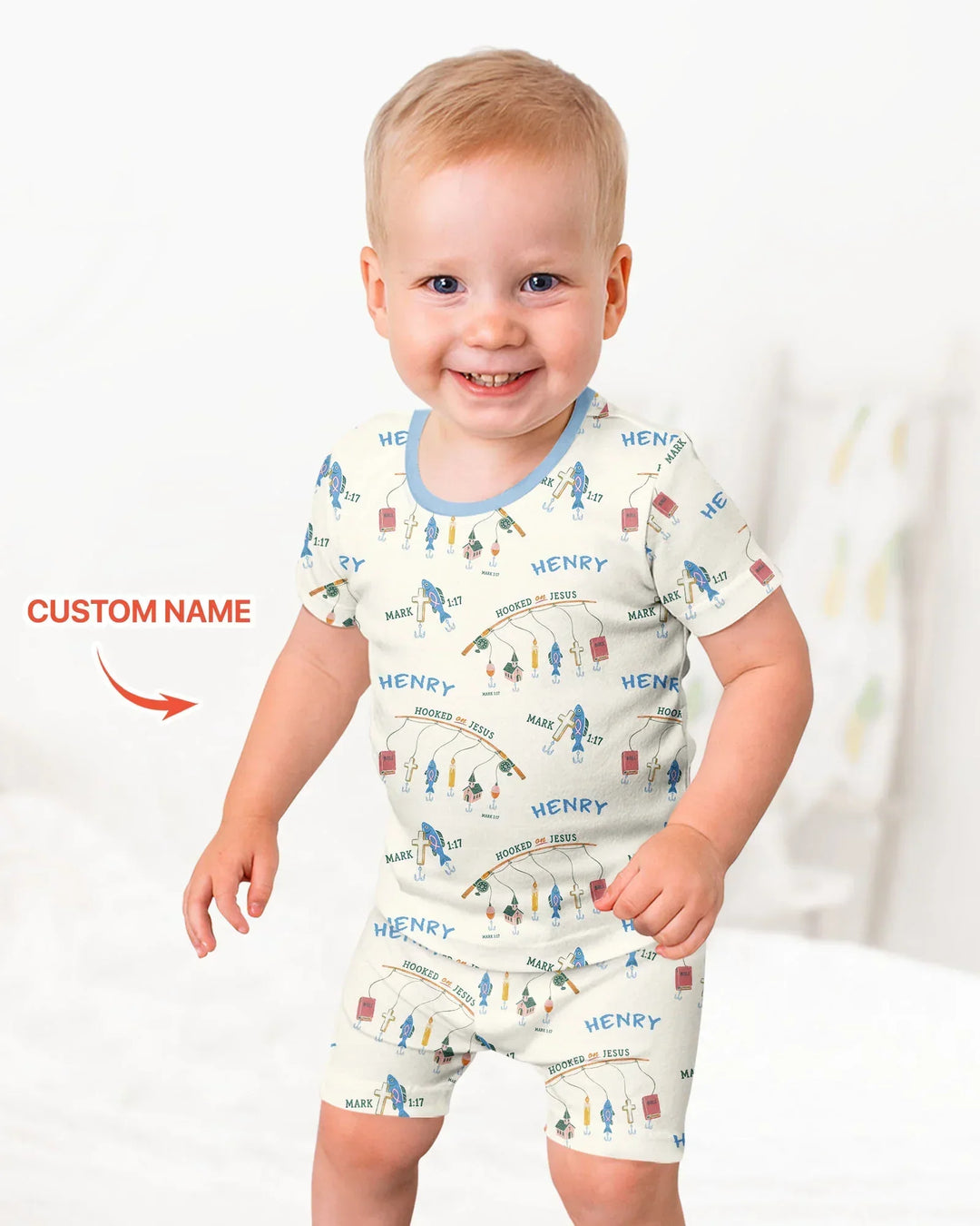 Zweiteiliges Pyjama-Set mit kurzen Ärmeln und Shorts im Sommer-Design