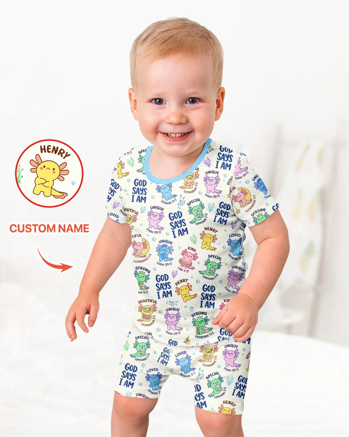 Schlafanzug-Set zweiteilig, kurze Ärmel, kurze Hose, Bambus