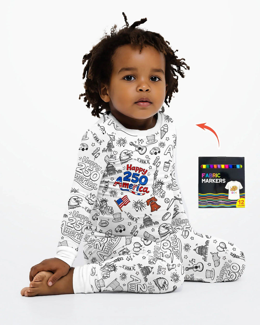 Zweiteiliges Langarm-Pyjama-Set mit Sommerfrüchten