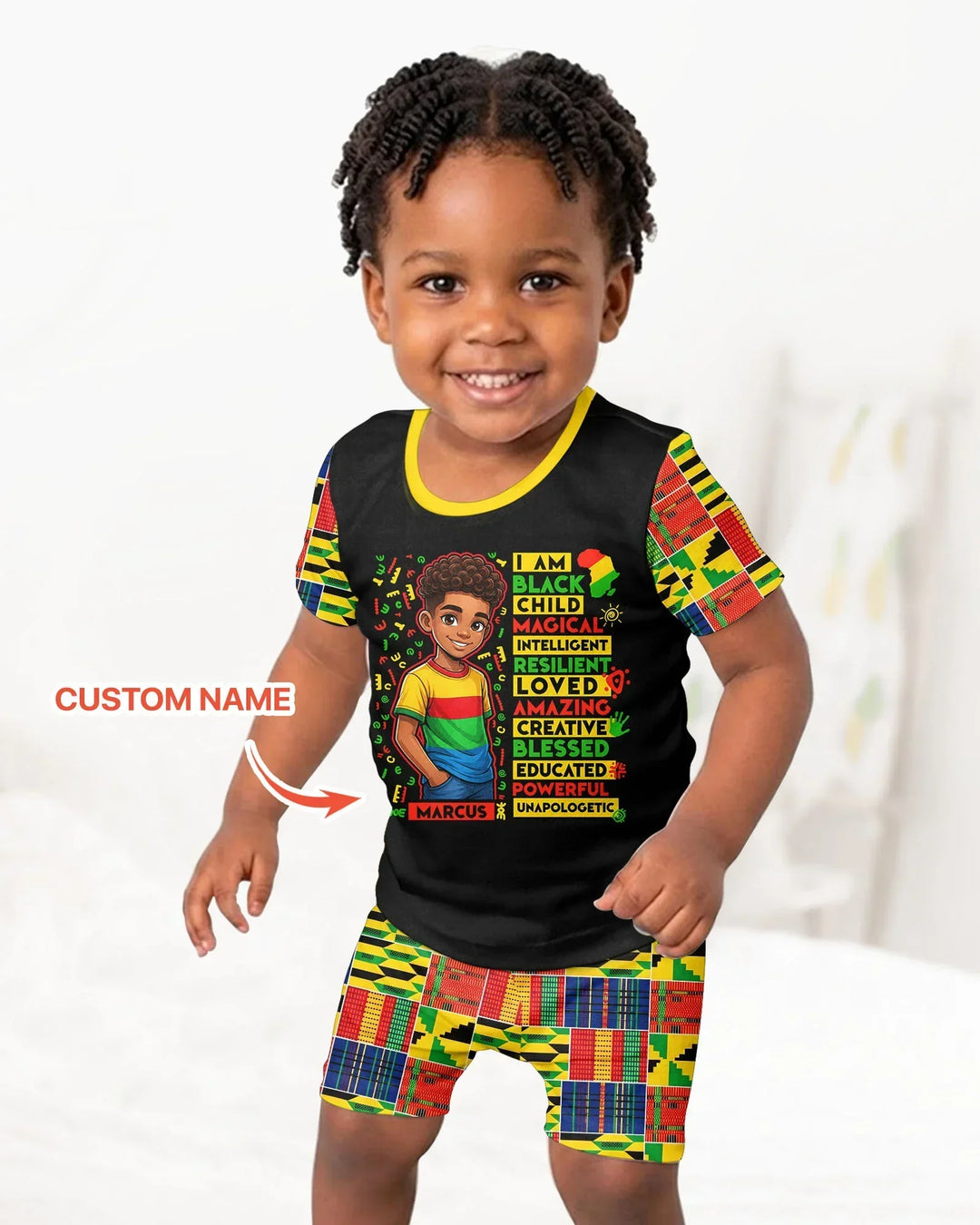 Zweiteiliges Pyjama-Set mit kurzen Ärmeln und Shorts im Sommer-Design
