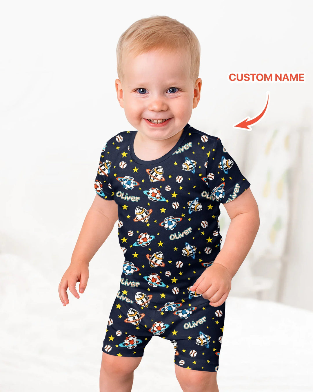 Schlafanzug-Set zweiteilig, kurze Ärmel, kurze Hose, Bambus