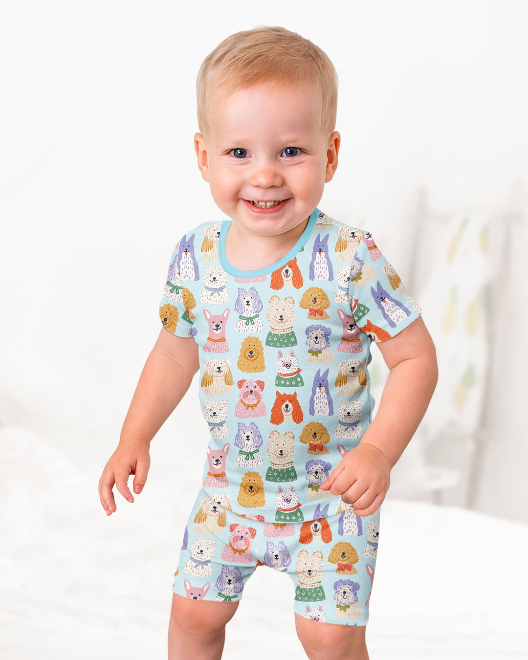 Schlafanzug-Set zweiteilig, kurze Ärmel, kurze Hose, Bambus