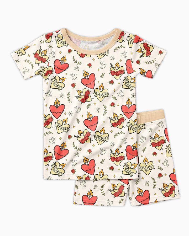 Template Zweiteiliges Pyjama-Set mit kurzen Ärmeln und Shorts