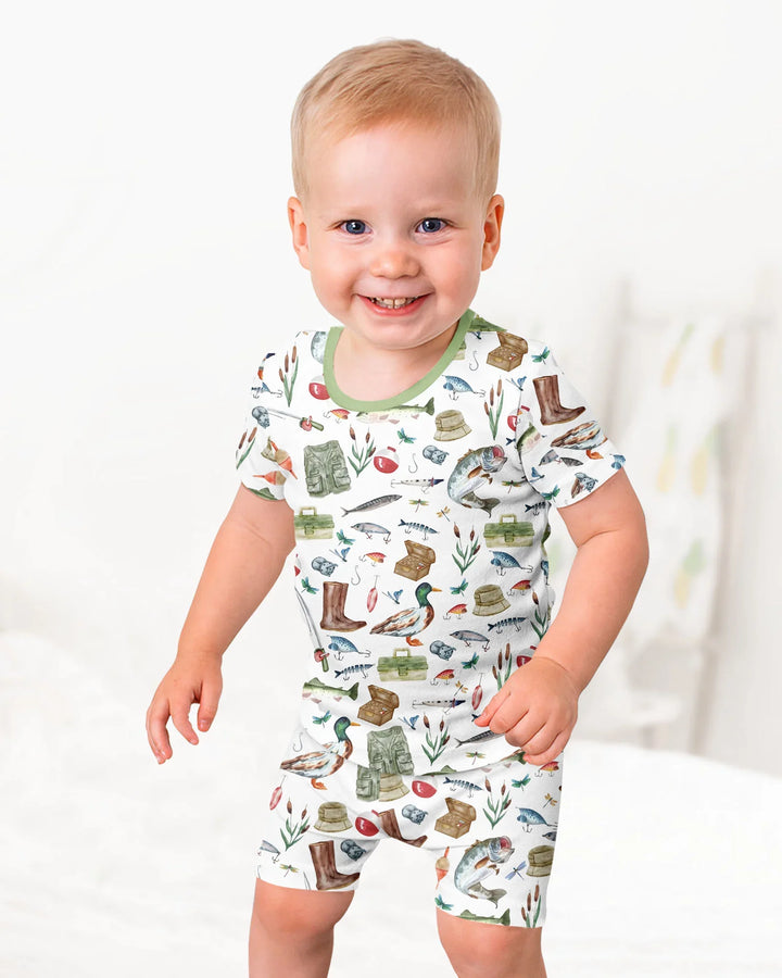Schlafanzug-Set zweiteilig, kurze Ärmel, kurze Hose, Bambus