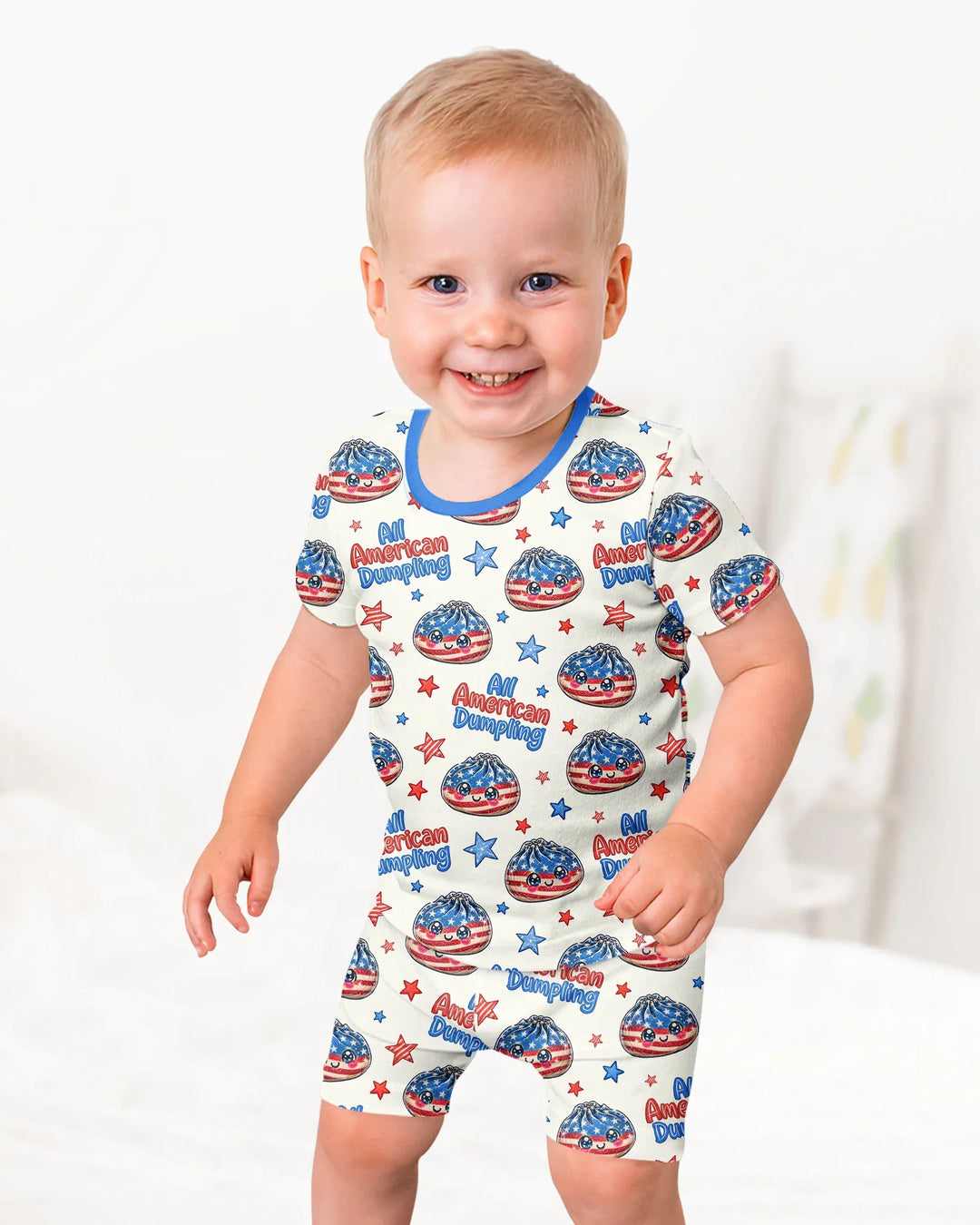 Schlafanzug-Set zweiteilig, kurze Ärmel, kurze Hose, Bambus