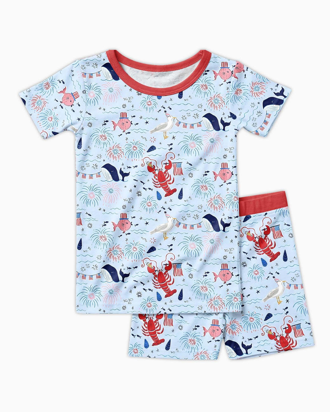 Schlafanzug-Set zweiteilig, kurze Ärmel, kurze Hose, Bambus