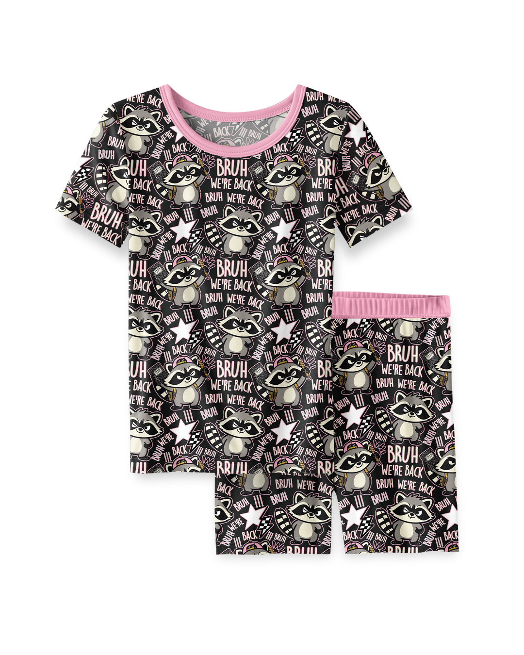 Template Zweiteiliges Pyjama-Set mit kurzen Ärmeln und Shorts