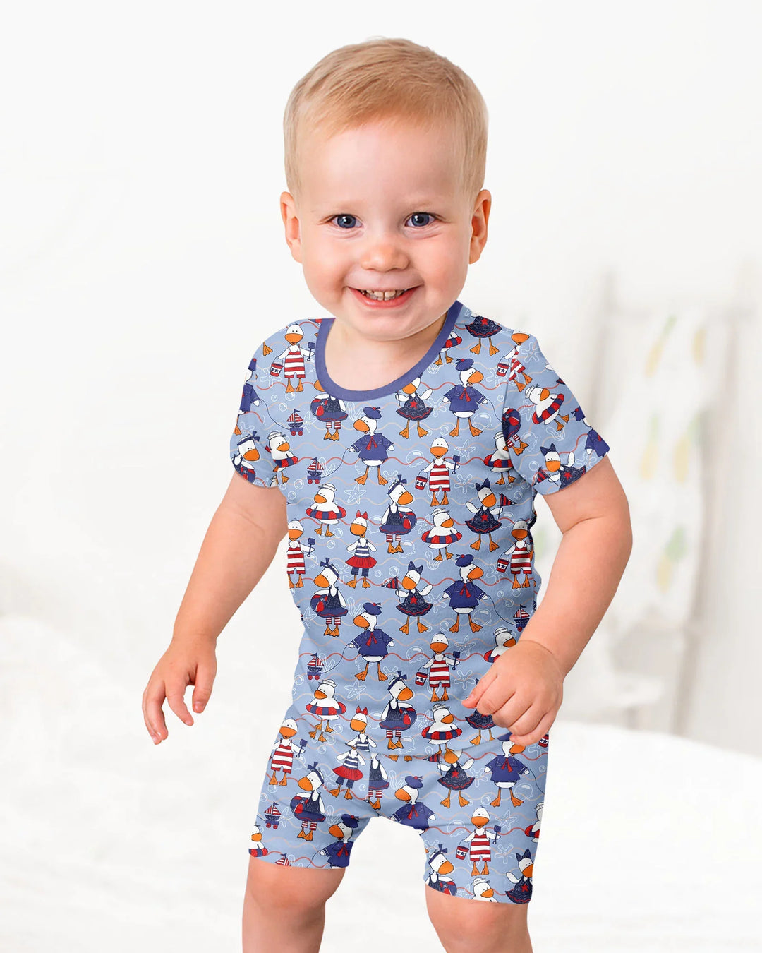 Schlafanzug-Set zweiteilig, kurze Ärmel, kurze Hose, Bambus