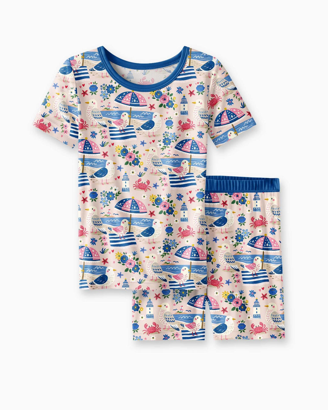 Schlafanzug-Set zweiteilig, kurze Ärmel, kurze Hose, Bambus