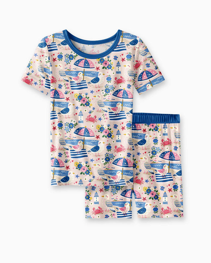 Schlafanzug-Set zweiteilig, kurze Ärmel, kurze Hose, Bambus